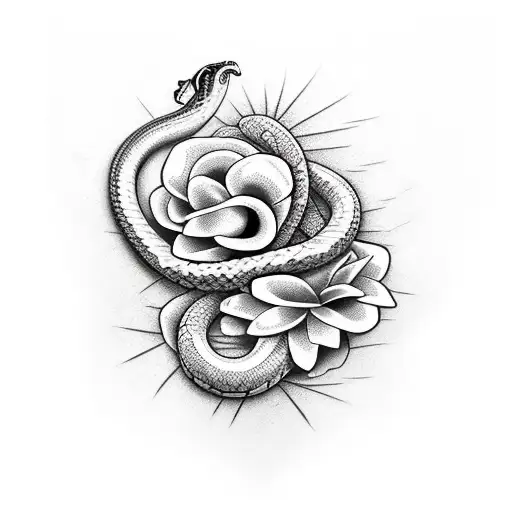 Flowers With Snake