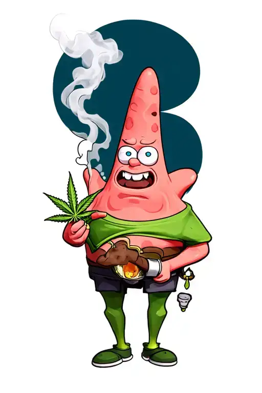 Patrick Star Smoking Weed