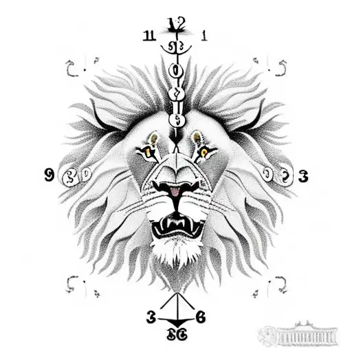 Lion With Clock And Flower