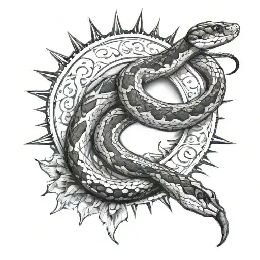 The Snake Intertwines With The Sun
