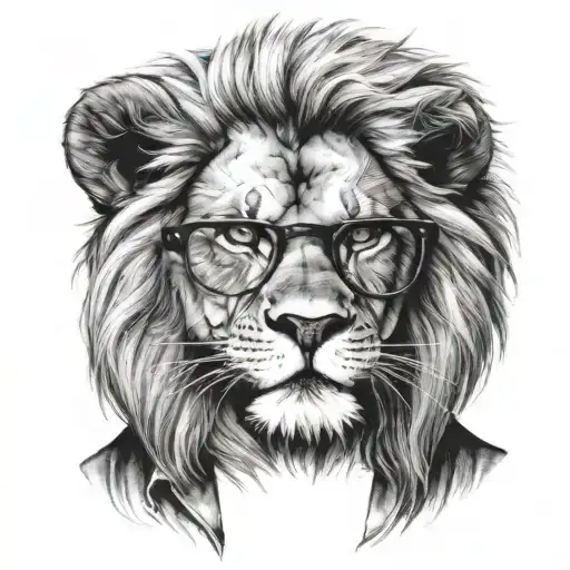 Lion Wearing Glasses