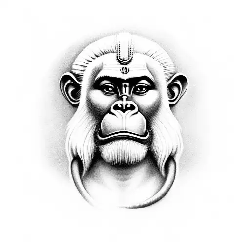 Hanuman In A Realistic Portrait Style With Intricate Details