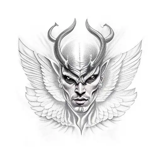 Half Devil Half Angel With Wings