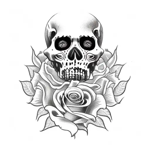 Santa Muerte With A Rose