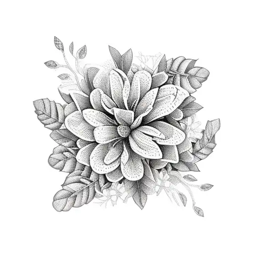 A Beautiful Bouquet Of All Your Favorite Flowers Intertwined With Vines And Leaves