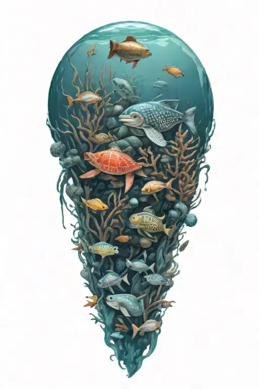 Sea Creatures Swimming