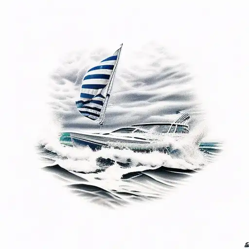 Beach Background With Speedboat