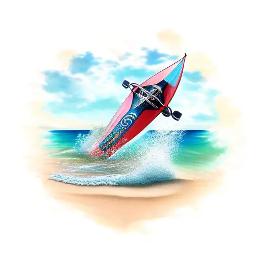 Beach Background With Speedboat