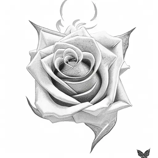 A Rose Intertwined With A Katana