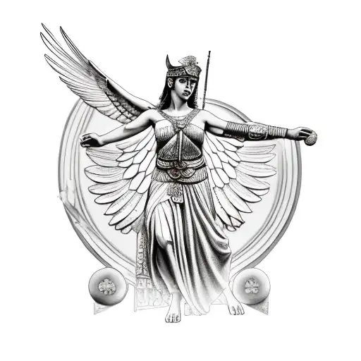 Greek Goddess Athena Wearing Godly Robes And Her Healm Getting Ready For Battle With Her Owl Nearby