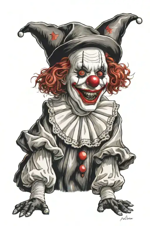 Female Nun Made Up As A Clown