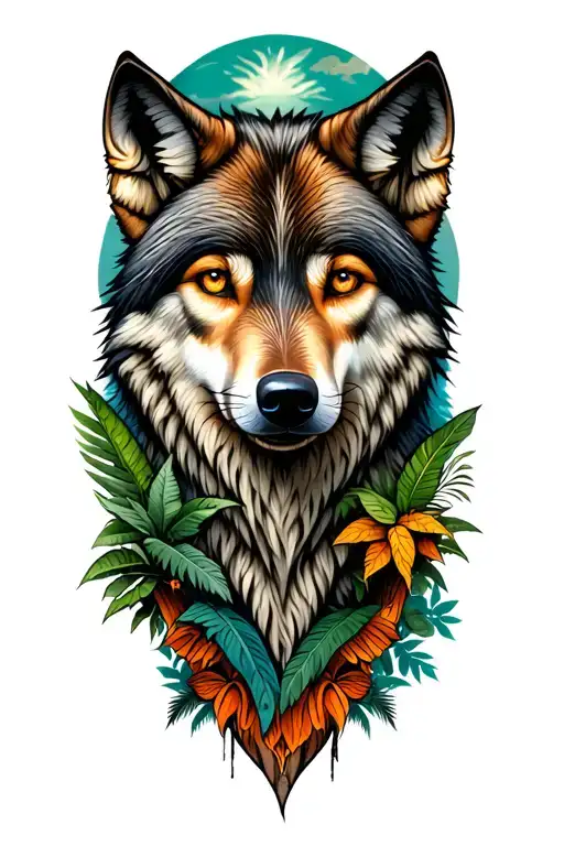 Mysterious Wolf Along With Some Jungles And An Eye Of A Buho And Things That Represent Go Ahead