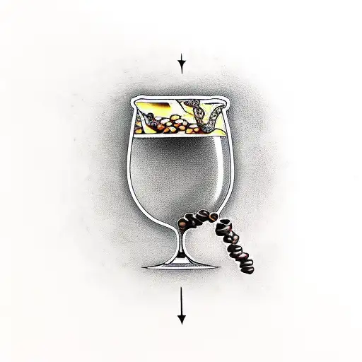 An Abstract Representation Of A Wine Glass Filled With Swirling Coffee Beans