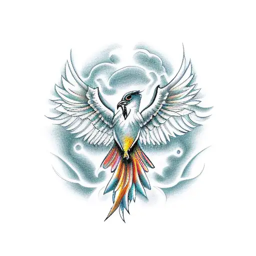 30 Birds Together In The Shape Of Phoenix