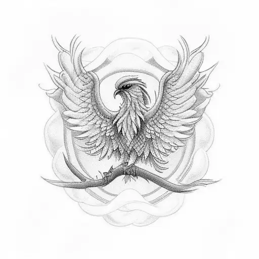 30 Birds Together In The Shape Of Phoenix