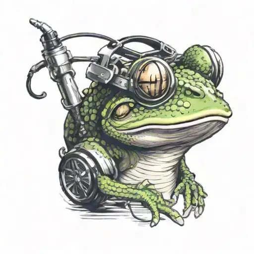 Dragon Dj Frog Wearing A Headphone