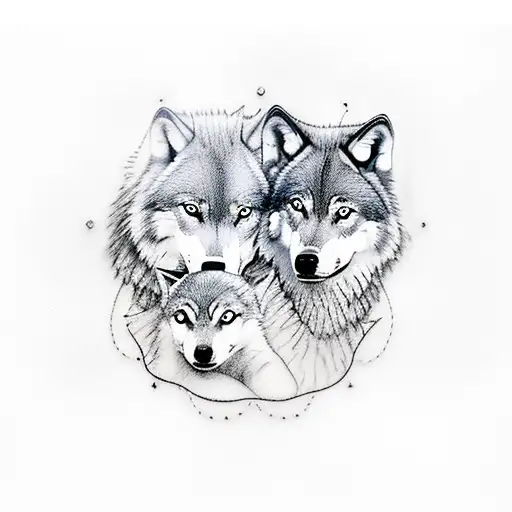 A Wolf Is Feeding Two Baby Human And Another Baby Boy Human Sitting On The Wolf