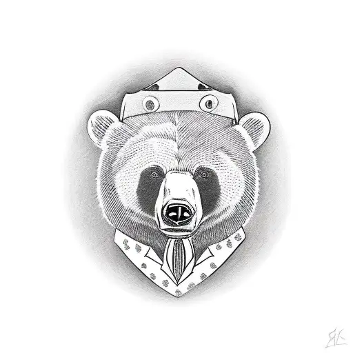 Bear Wearing A Suit Holding A Briefcase