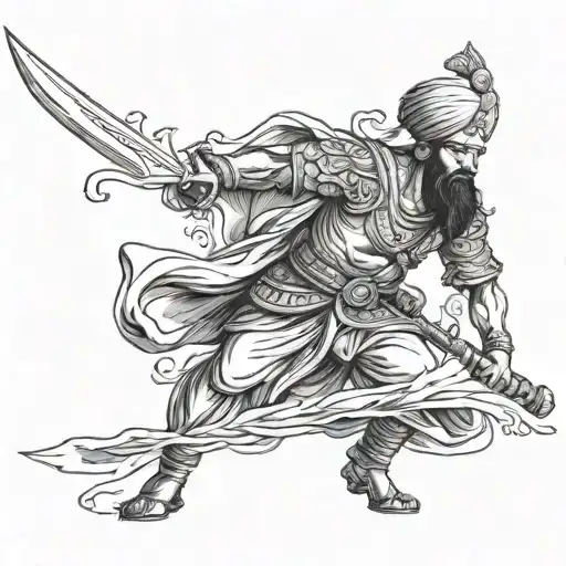 Sikh Warrior Wielding A Sword