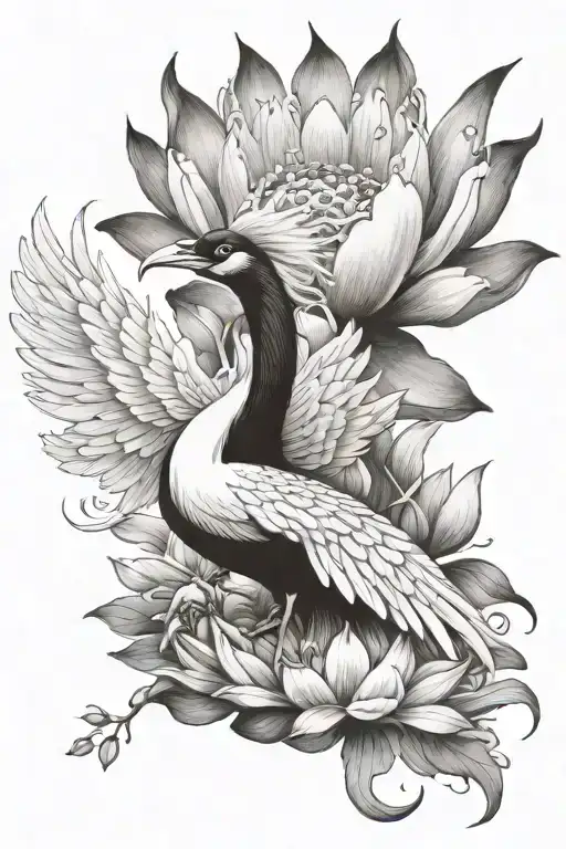 Pheonix Rising From A Lotus Flower