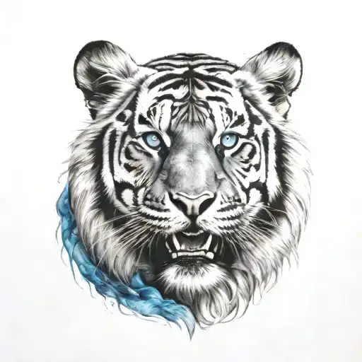Tiger Head Blue Eyes