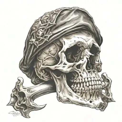 Skull In Pirate Style