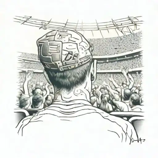 My Dad In The Crowd In A Football Stadium Filled With Peoples