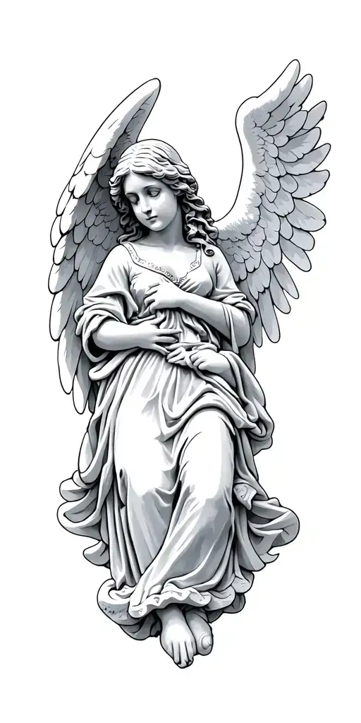 Toon Stone Angel Laying