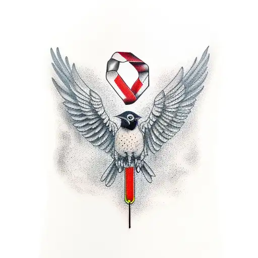 Crow With Pine Trees