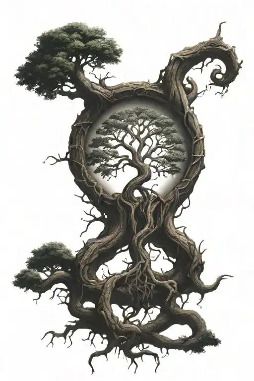 Yggdrasil Tree Tattoo With The Dragon Nights Knowing At Its Roots