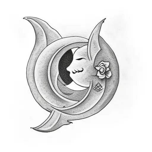 Crescent Moon In Clouds