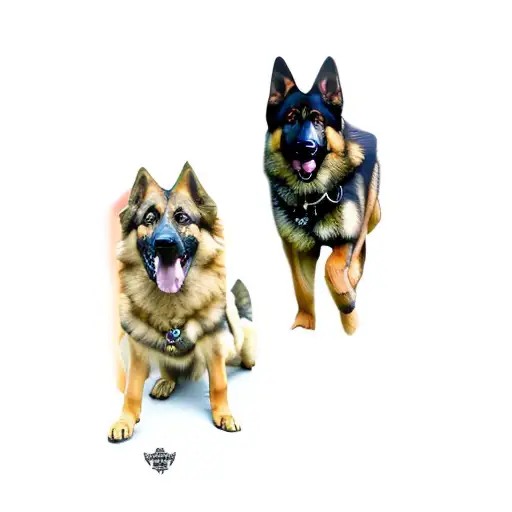 Two German Shepherd Dogs