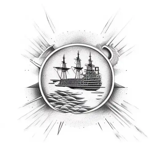 Ten Word Quote Above A Ship Sailing Into Sunset