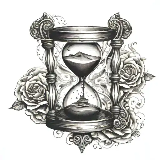 Psychology Symbol Flowing In Hourglass