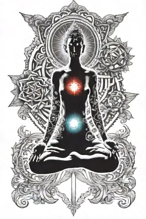 Meditating Being With Chakra