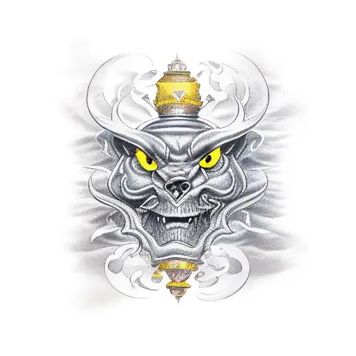 Nordic Tattoo Design Vith Vegvesir Simbol