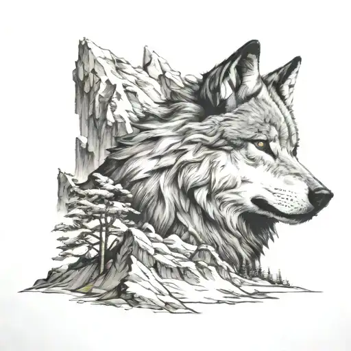 Wolf King On Peak Mountain