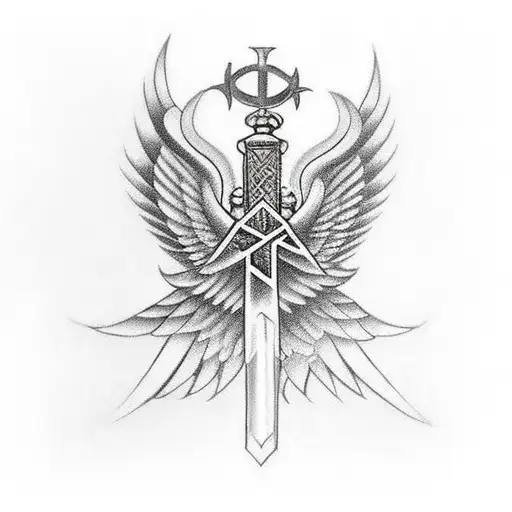 Ankh Symbol With Wings