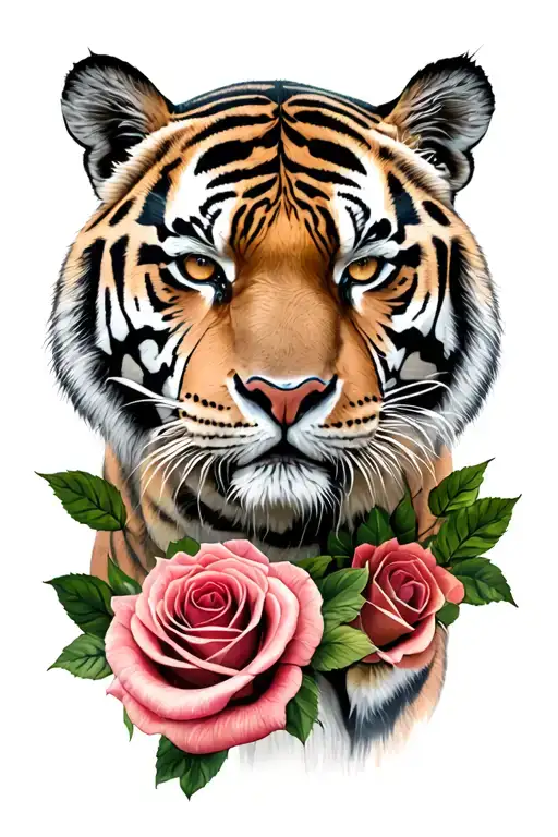 Tiger And Roses