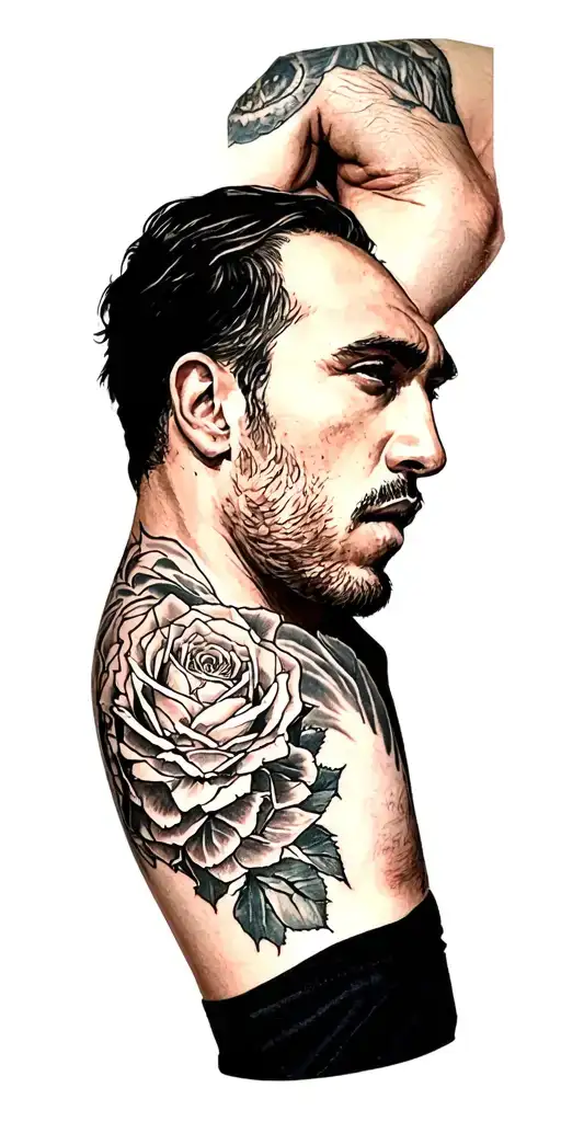 A Man With A Grooter Tattoo On His Arm