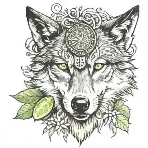 Wolf With Beauty Mask And Cucumbers On Eyes