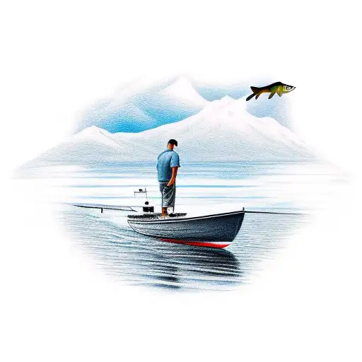 Father And Son Fishing On Boat