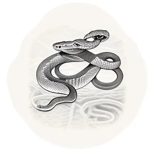 Snake Between In Olive Branches