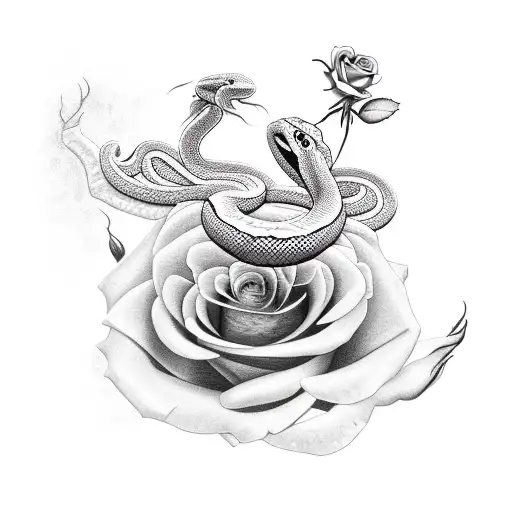 Snake With Rose