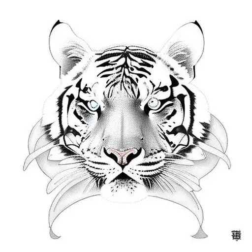 A Tribal Tiger Symbolizing Strength And Passion For Music