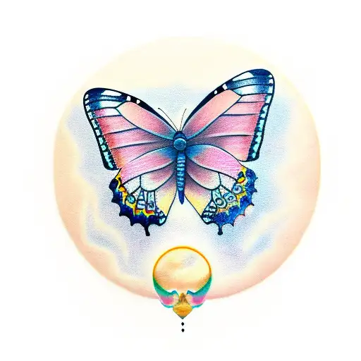 Butterfly With Moon