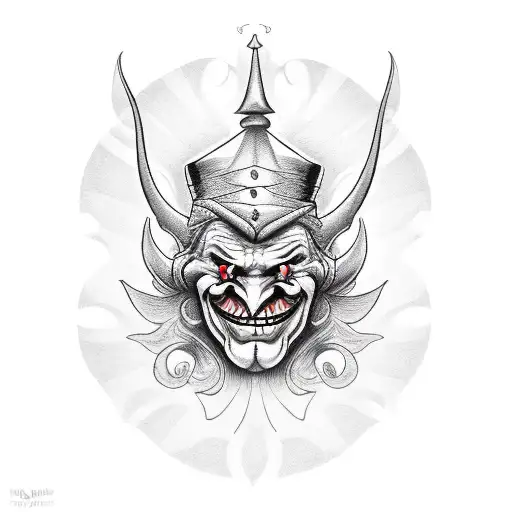 Evil Jester Face Smiling Wearing Jester Hat