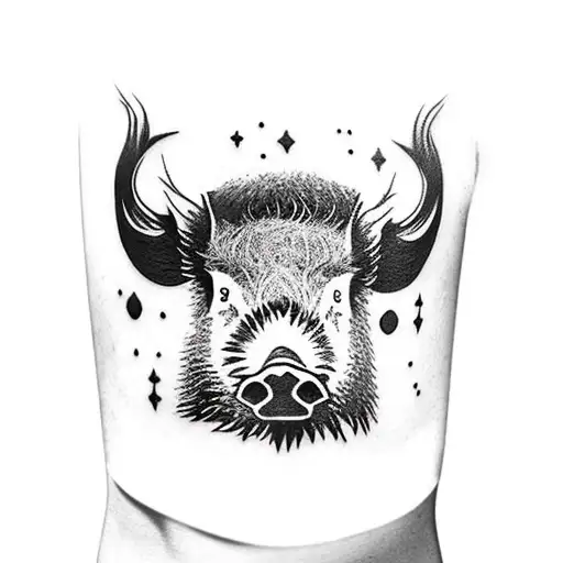 Wild Boar With Forrest In The Background