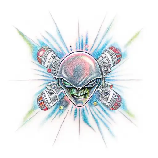 Cartoon Alien Third Eye In Space