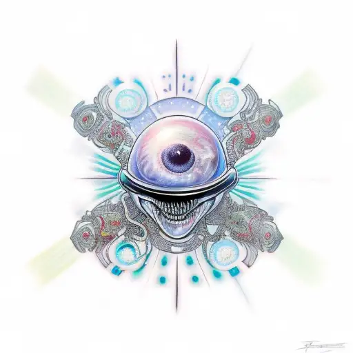 Cartoon Alien Third Eye In Space